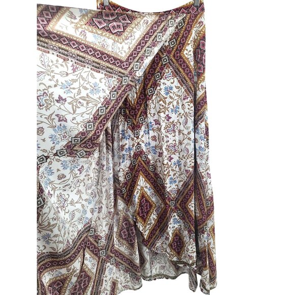 Graphic Print High Split Skirt Bohemian Maxi Small New - Picture 6 of 8